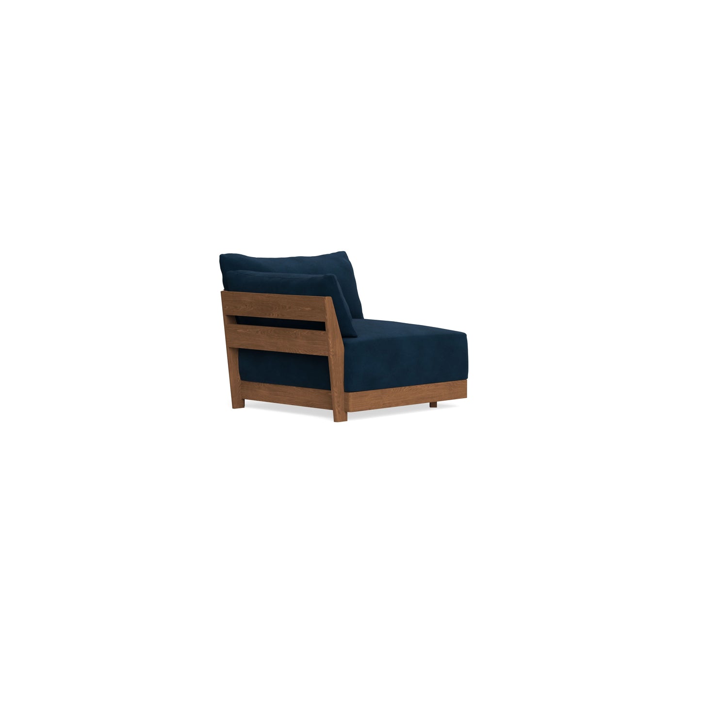 Modular Bondi Espresso End Chair in Royal Blue | Memory Foam Blend