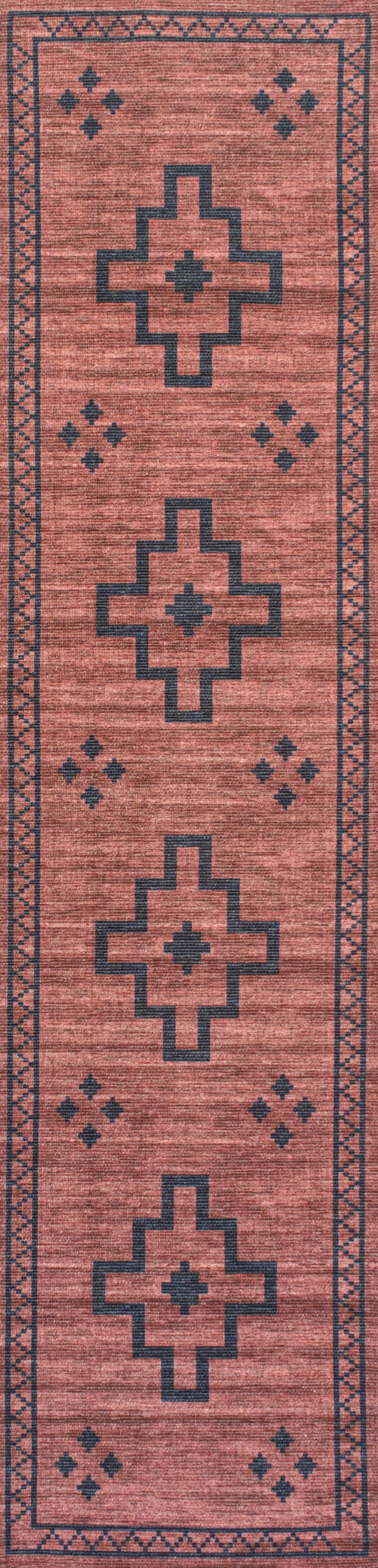 Korsa Geometric Medallion Machine-Washable Area Rug