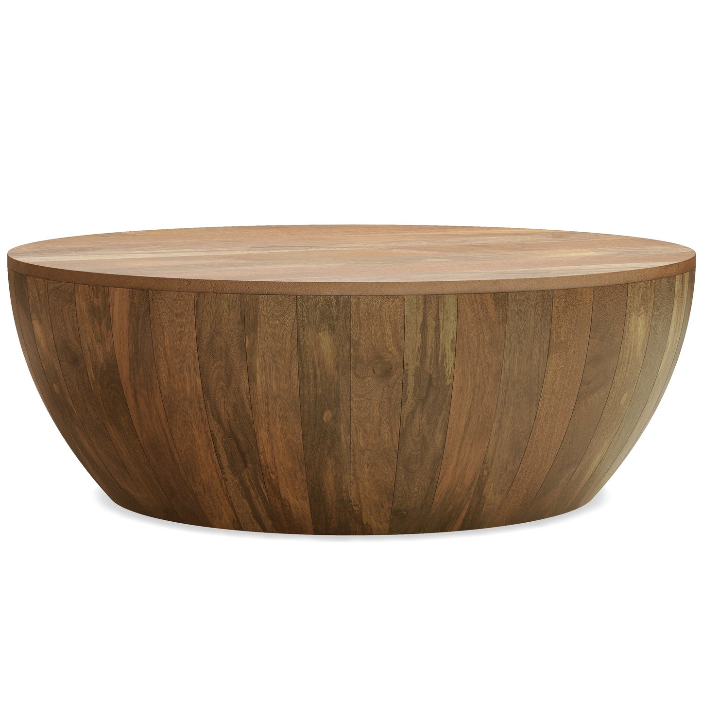 Wooden Drum-Shaped Coffee Table