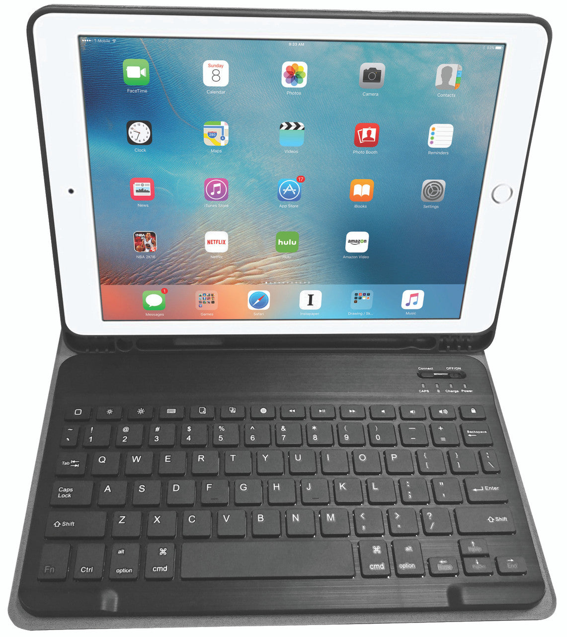 Laser iPad 10.2'' Keyboard Case with Integrated Bluetooth & Stand (Black)
