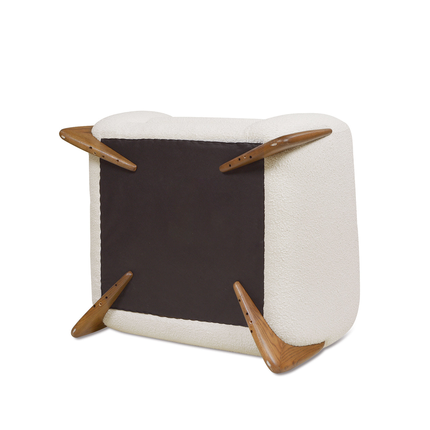 Upholstered Arm Chair with Wooden Base