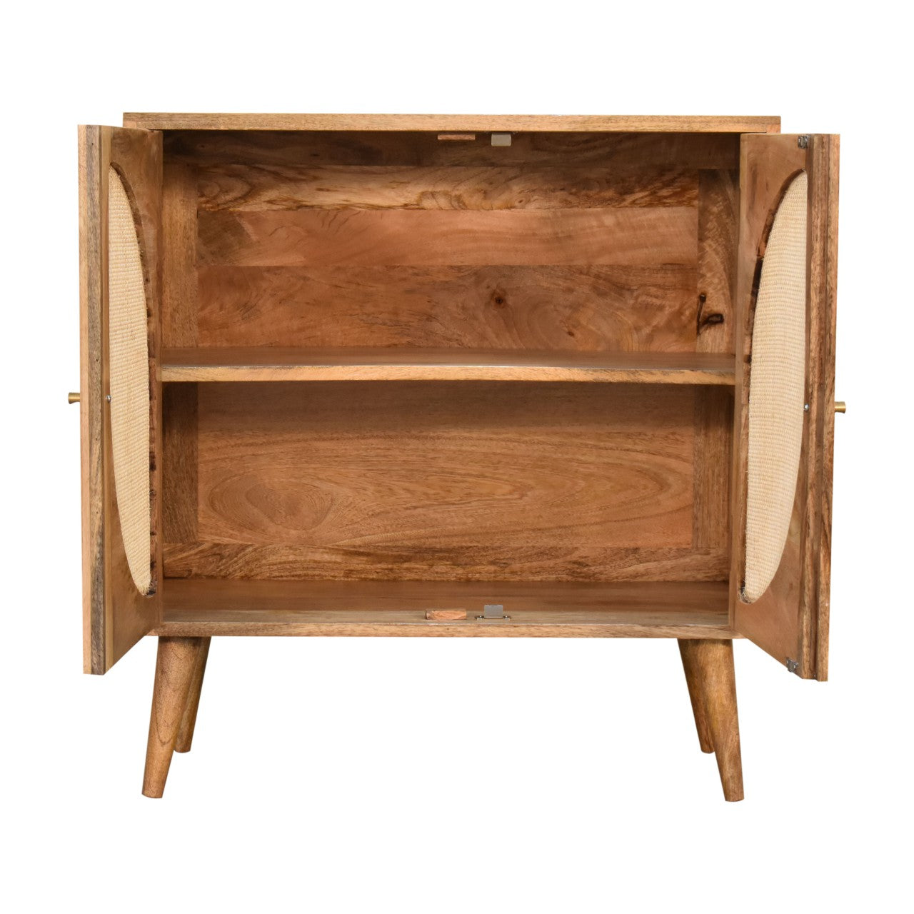 Wood Close-knit Leaf Cabinet with 2 Shelves