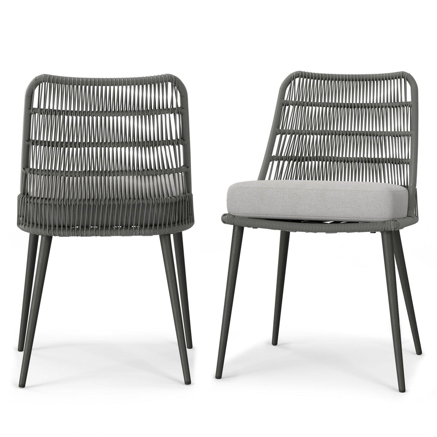 Outdoor Dining Chair with Curved Back, Set of 2