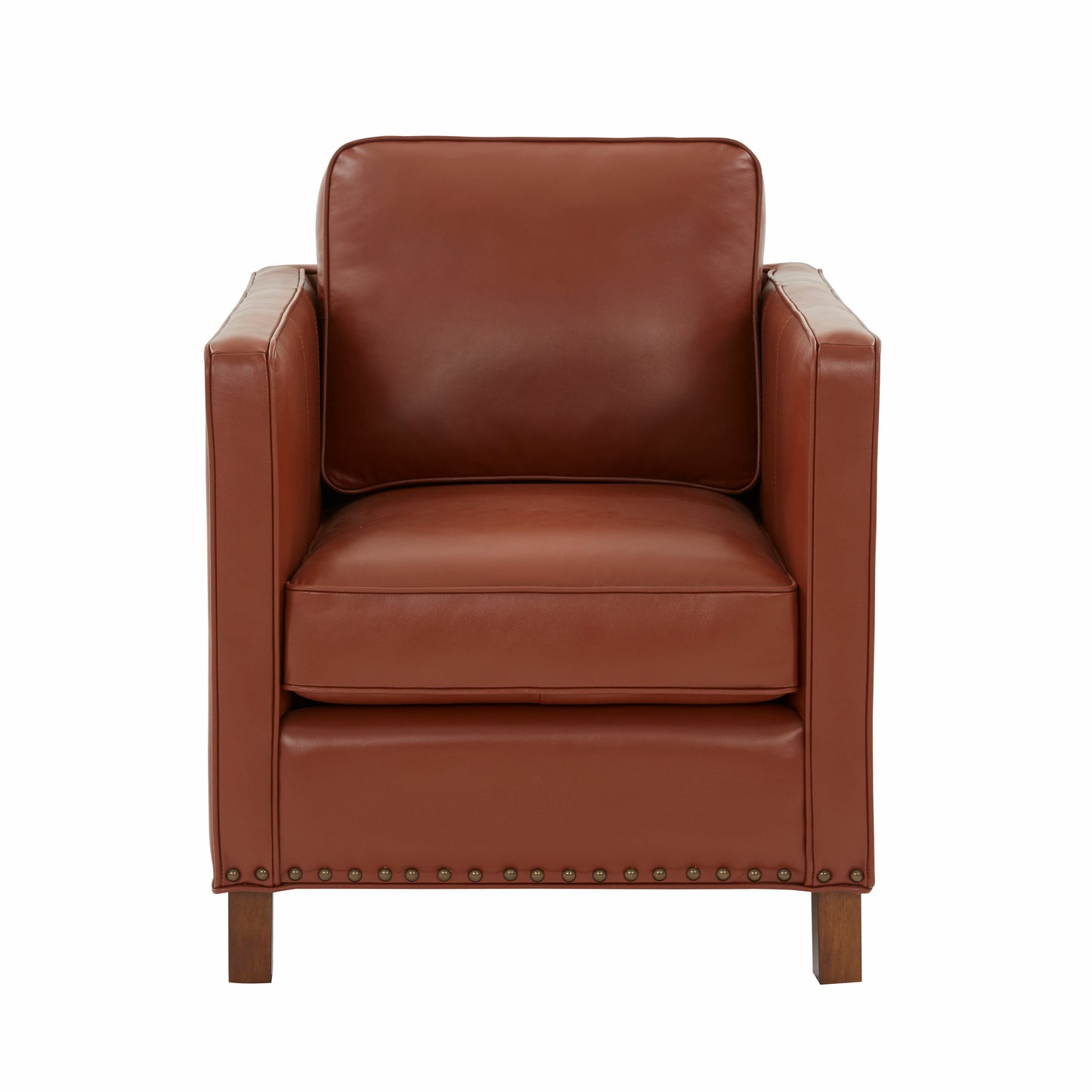 Upholstered Accent Chair with Nailhead Trim and Reversible Back Cushion
