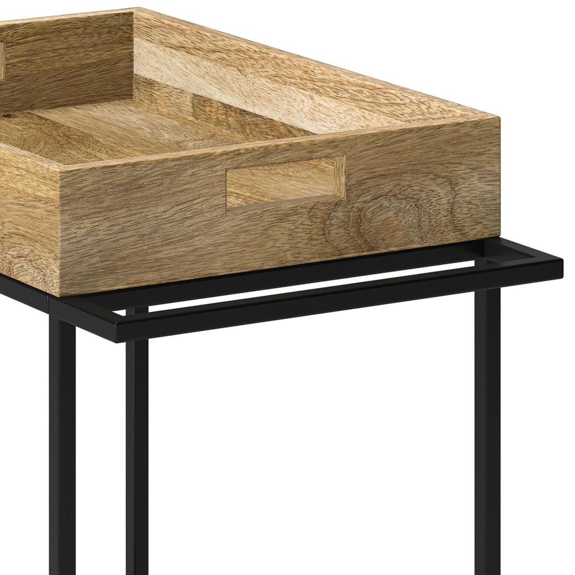 24" 2-Tier Bar Cart with Box Shaped Top