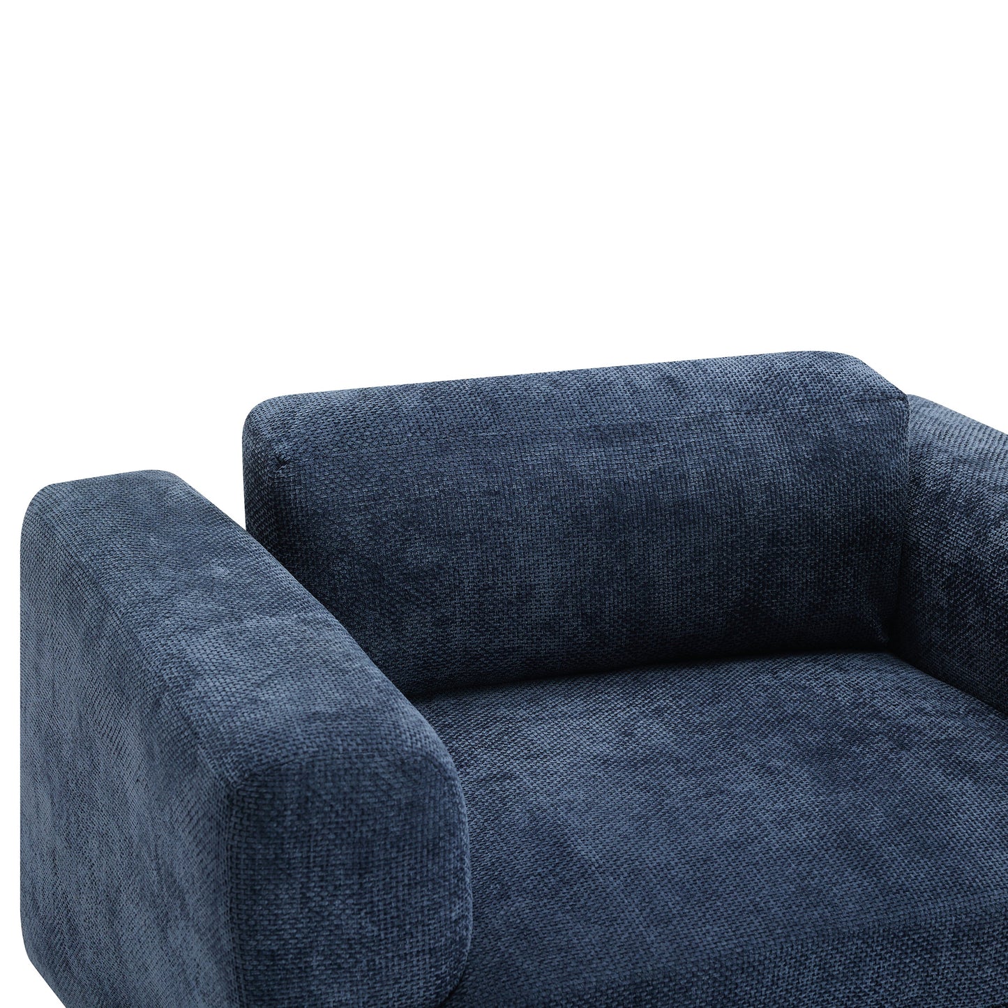 Elixired Upholstered Arm Chair with Tucked Armrests and Round Rubberwood Legs