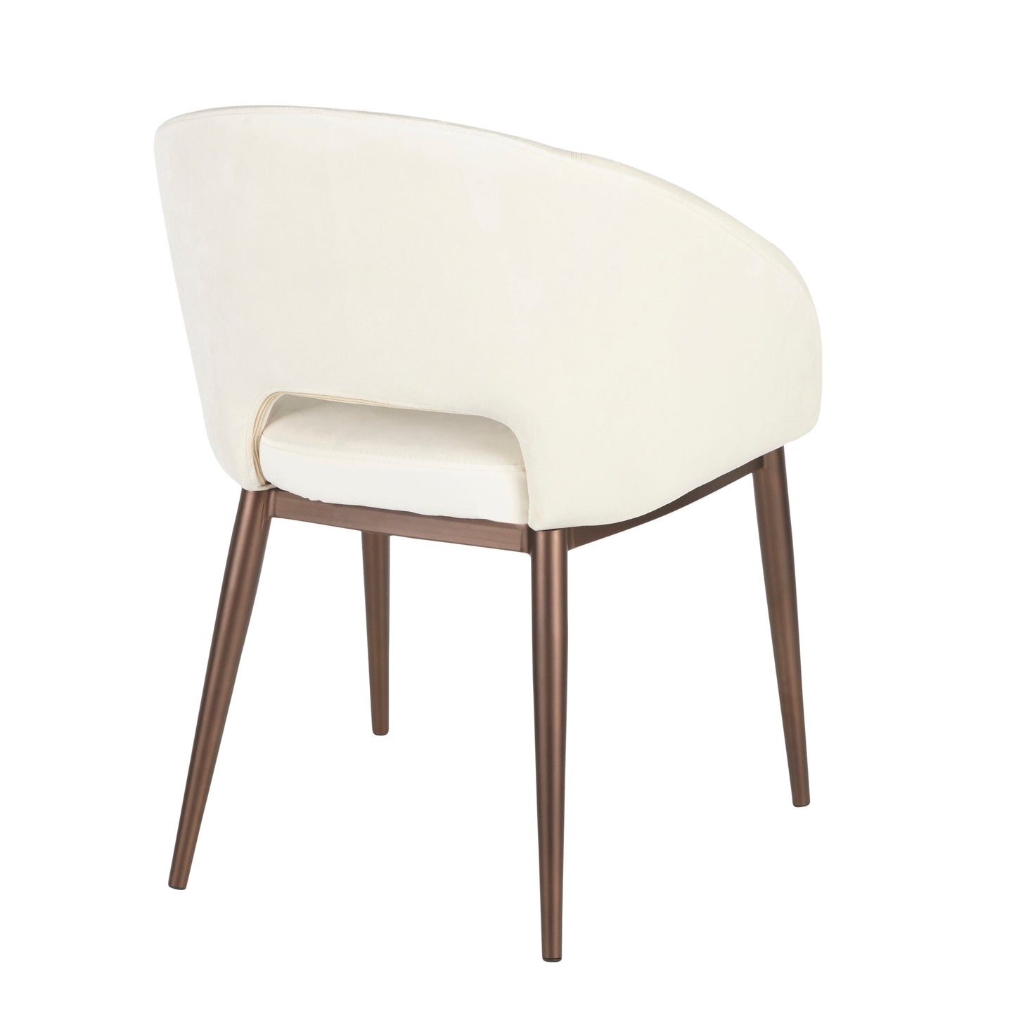Upholstered Dining Chair with Metal Legs and Curved Backrest