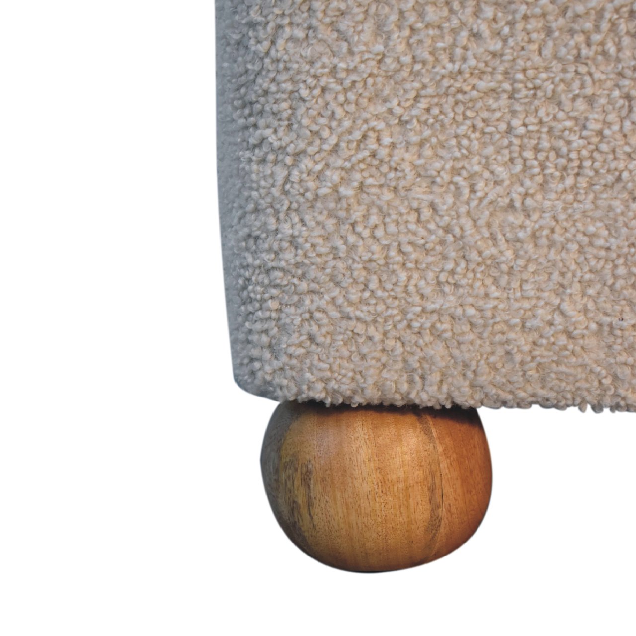 Enigmaaa Upholstered Footstool with Ball Feet and Square Shape