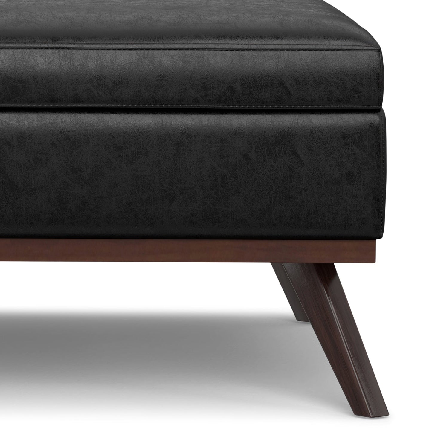 Venture 40"W Square Flip Top Ottoman with Wood Frame