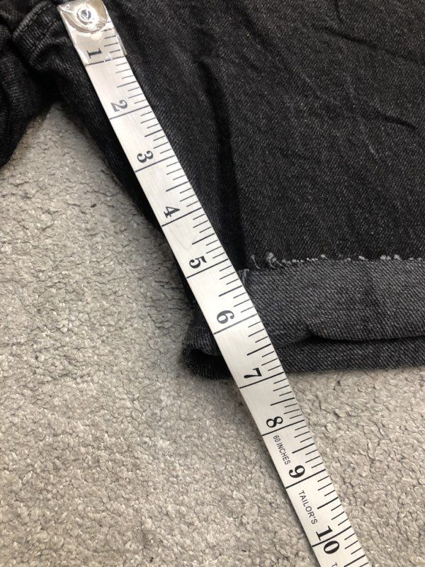 Zara Short Womens 31 Black Denim Mom Fit High Rise Roll Tab Workwear Outdoor