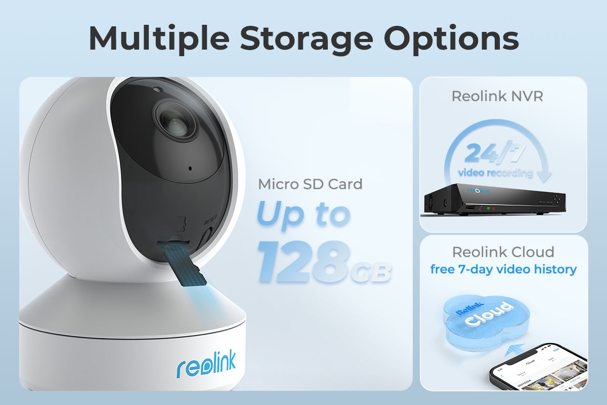 Reolink Indoor 4MP PTZ WiFi Security Camera E1 Pro (2 Pack)