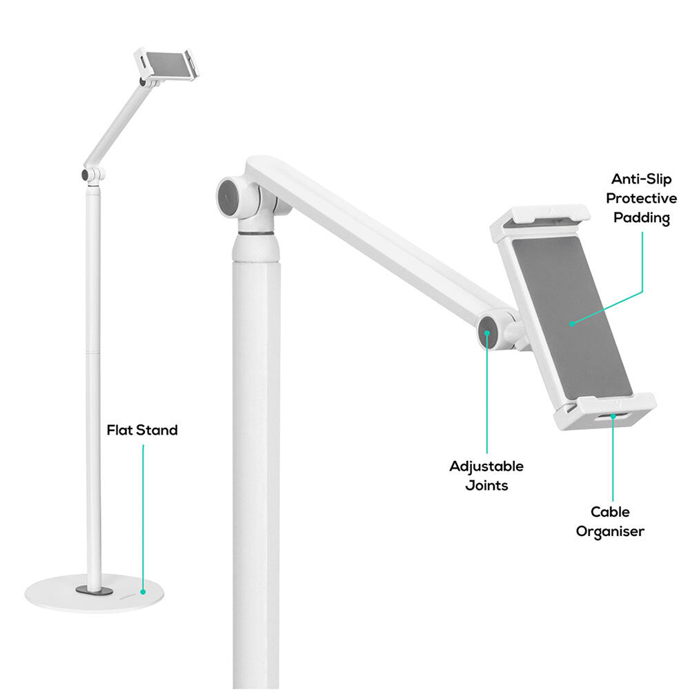 Activiva Universal iPad & Tablet Floor Stand 1.3m (4.7-12.9") White