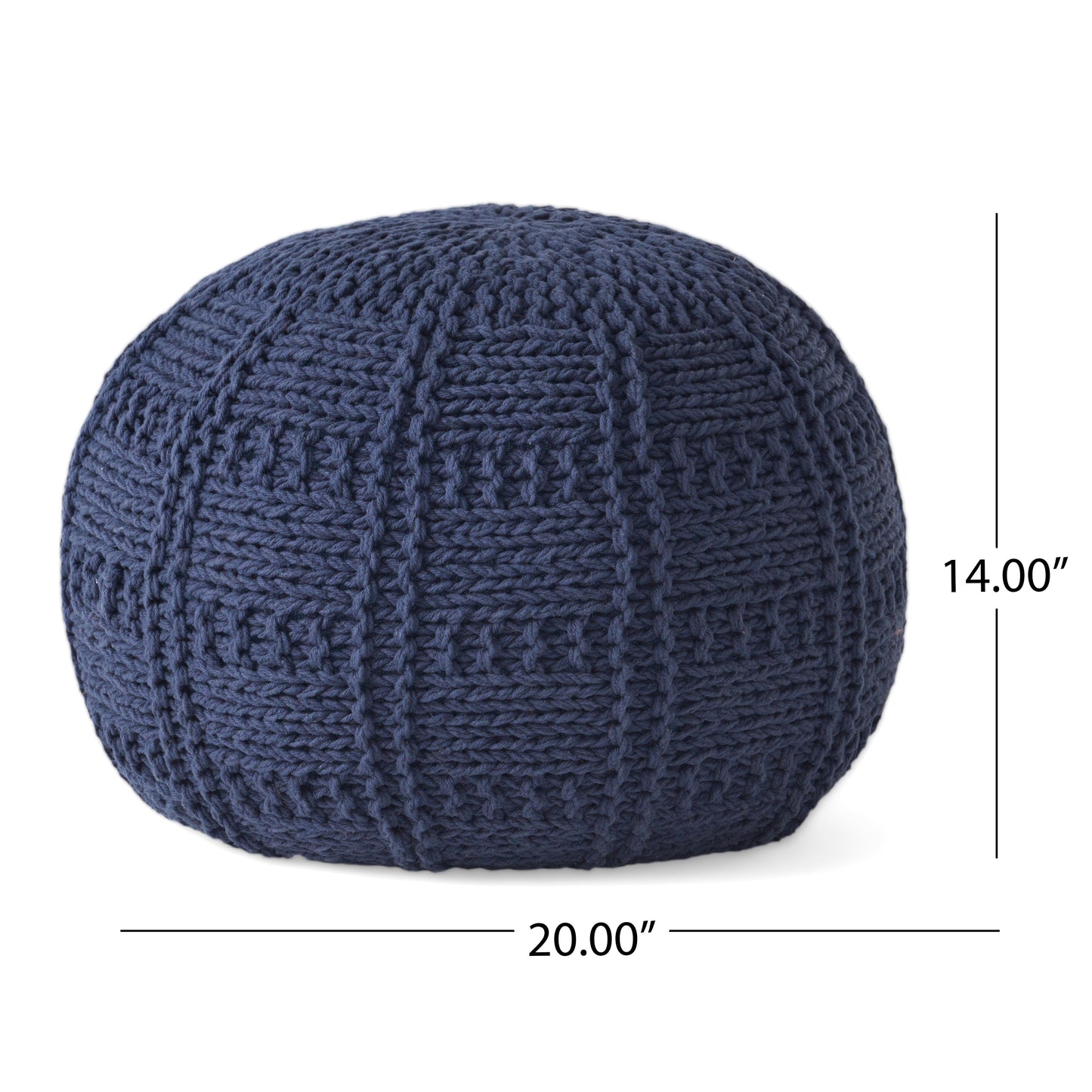 Fathomer Knitted Cotton Round Pouf