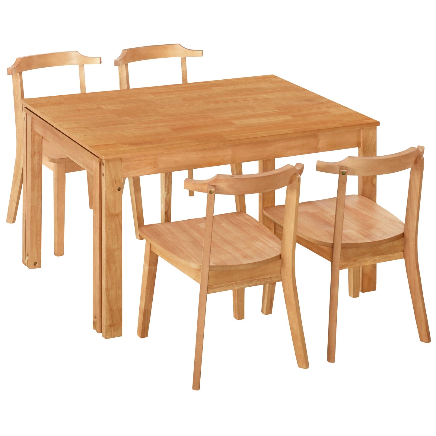 Holva 5-Piece Dining Set with Extendable Table and 4 Open Back Chairs