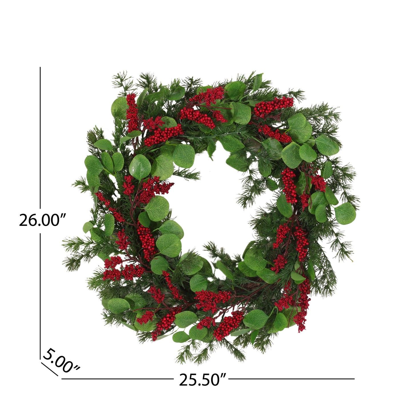 Jalro 25.5-inch Leaves/Berry Wreath