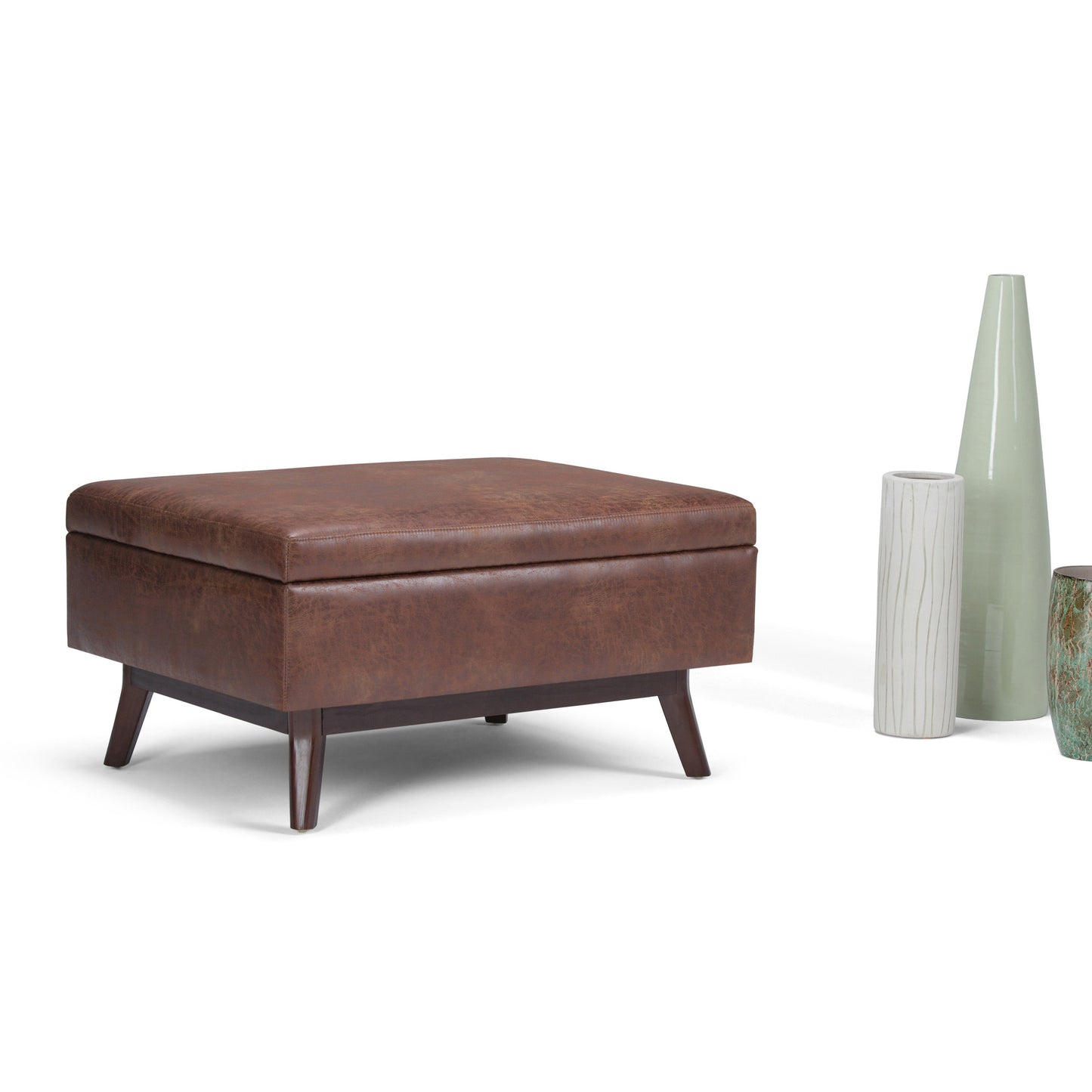 Untamed Upholstered Ottoman with Flip Top Storage and Wood Frame