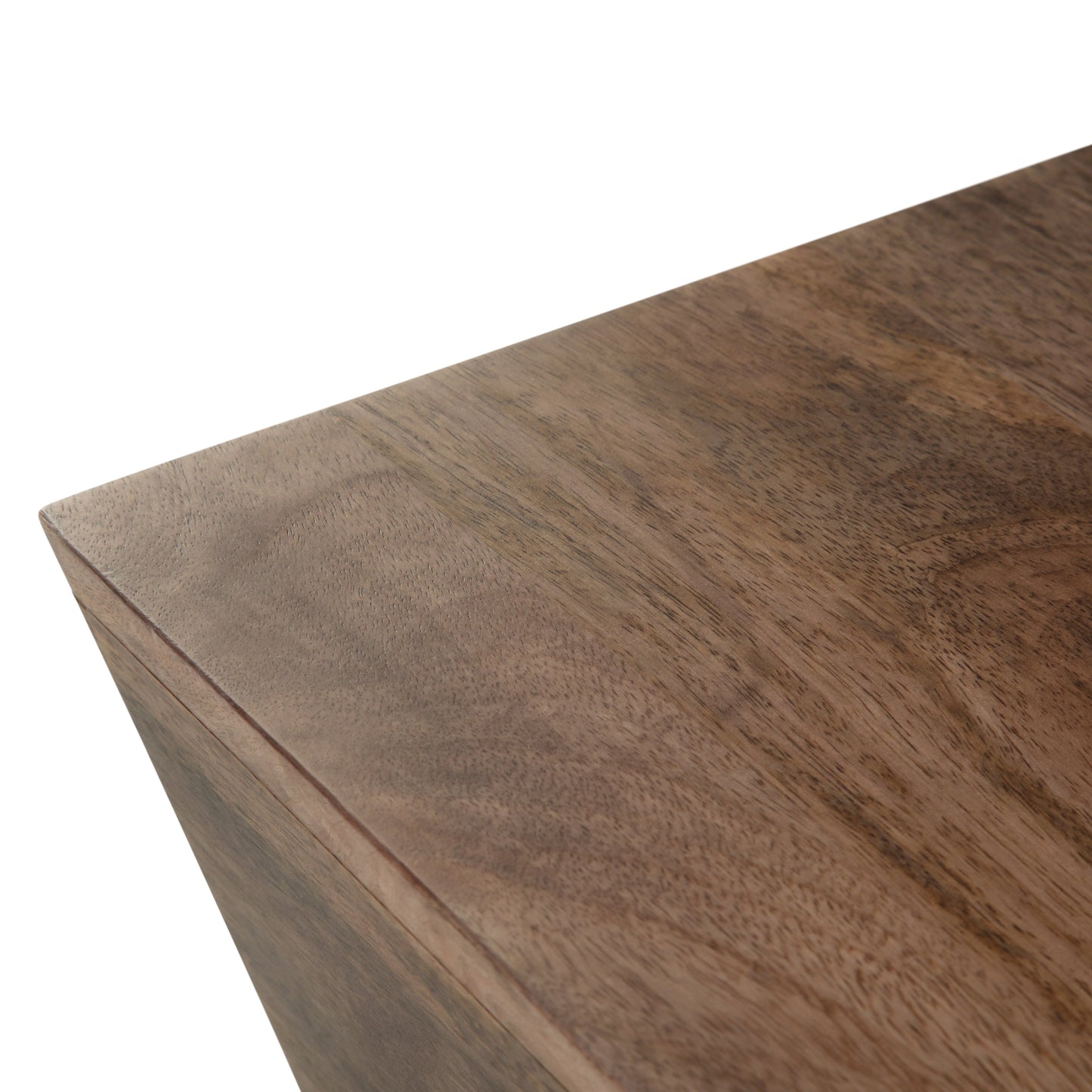 Ephemeral Square Coffee Table with Brass Accent Trim Base