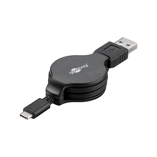Goobay Retractable USB-C Charging and Sync Cable 1M