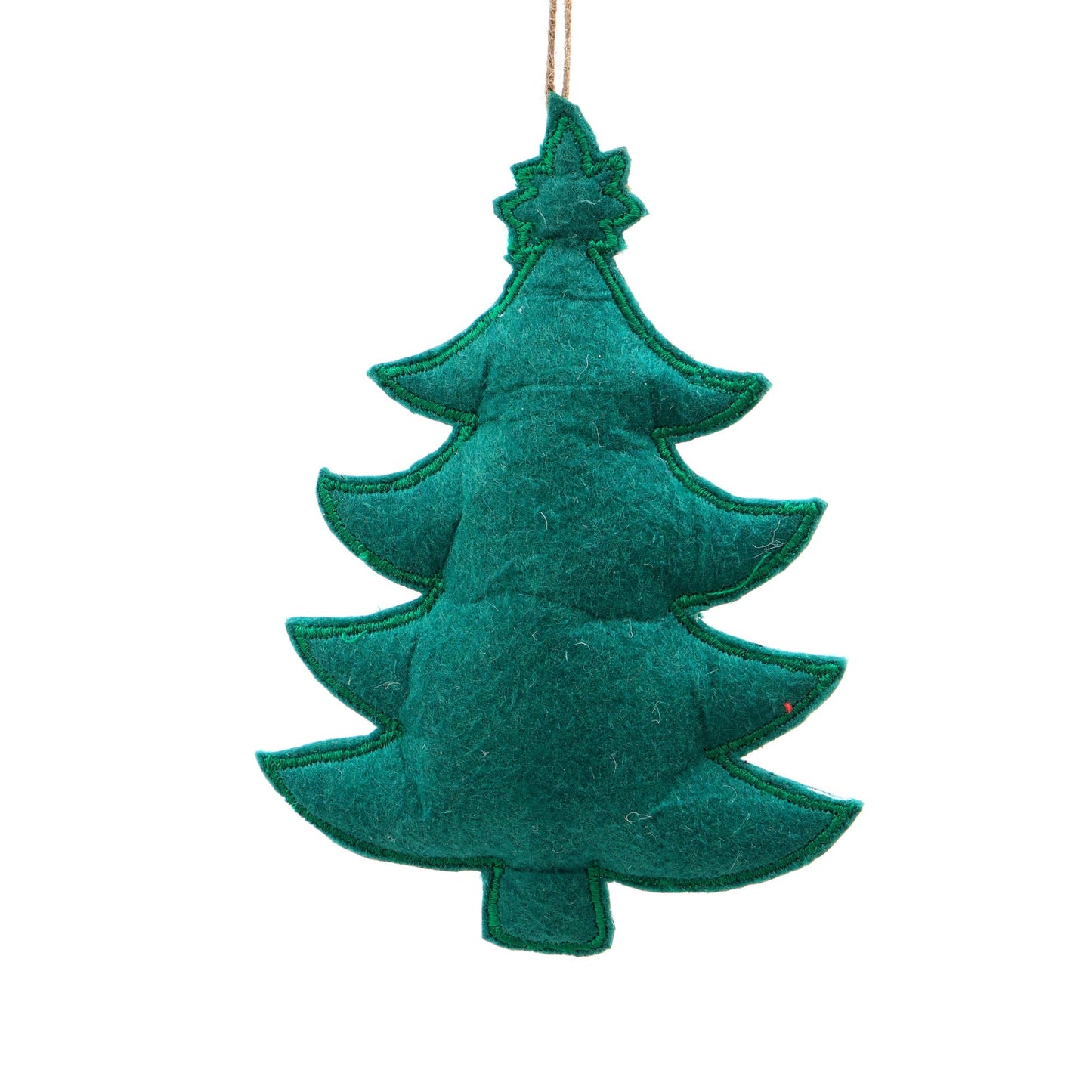 Thread Embroidered Tree Ornament, Set of 6
