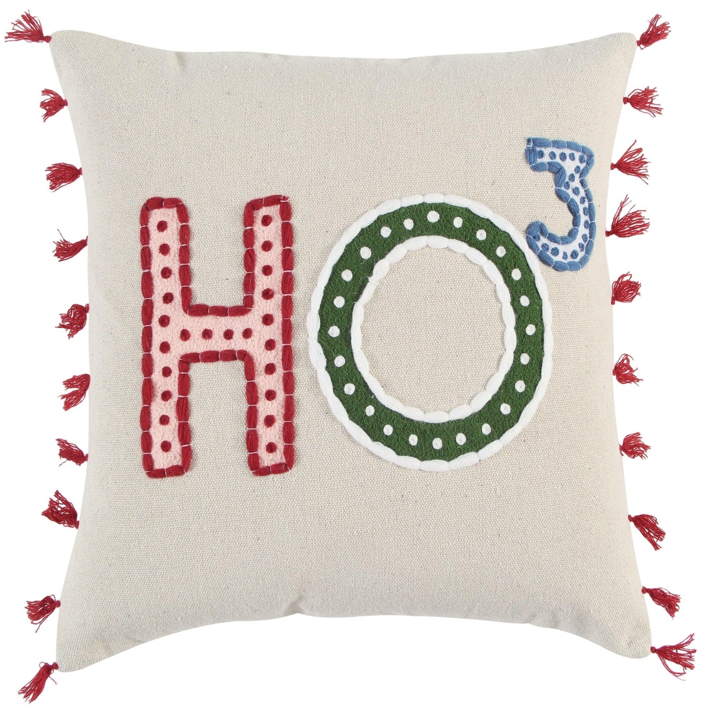 Ho Cubed Embroidered Decorative Throw Pillow