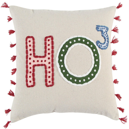 Ho Cubed Embroidered Decorative Throw Pillow