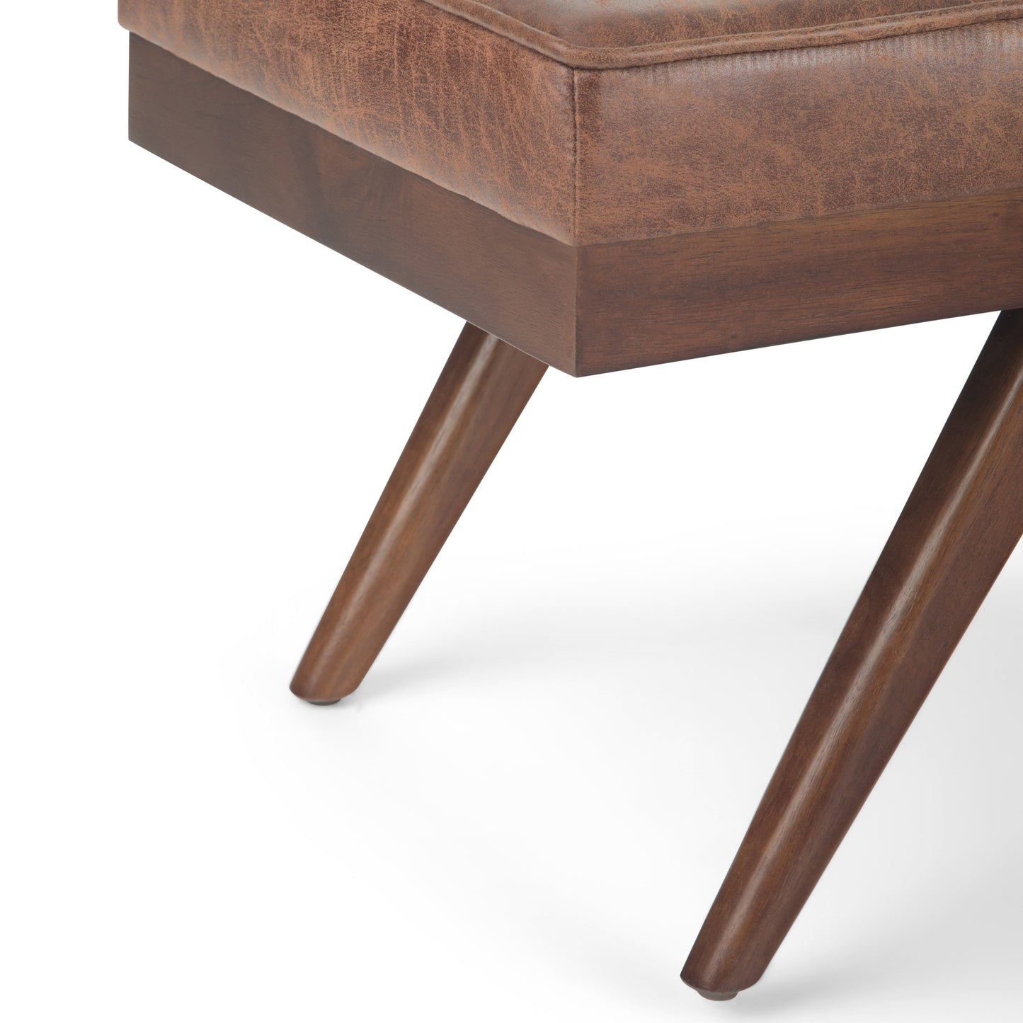 Wildflower Upholstered Button Tufted Ottoman Bench with Solid Wood Frame