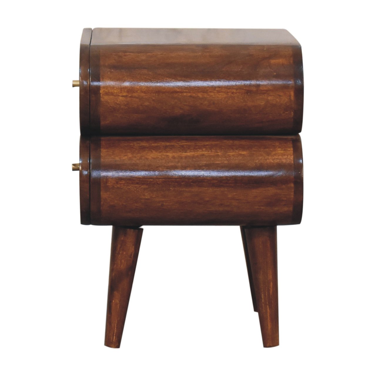 Bedside with 2 Drawers and Round Capsule Design