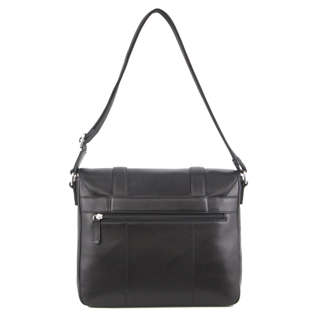 Pierre Cardin Pebbled Leather 13" Laptop Bag (Black)