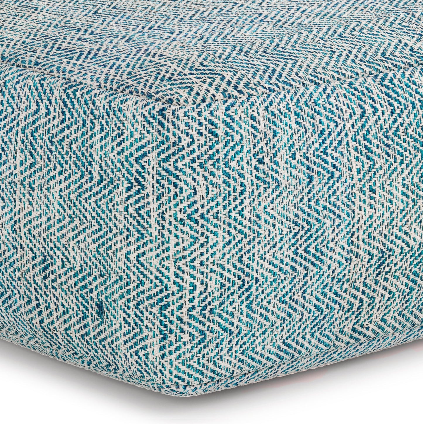 Spontaneity Hand-Woven Cotton Square Pouf