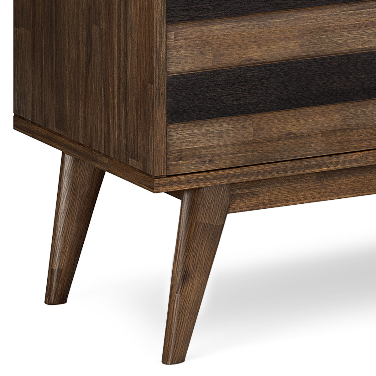 2-Door Sideboard with 3 Drawers and Adjustable Shelves, Rustic Natural Aged Brown
