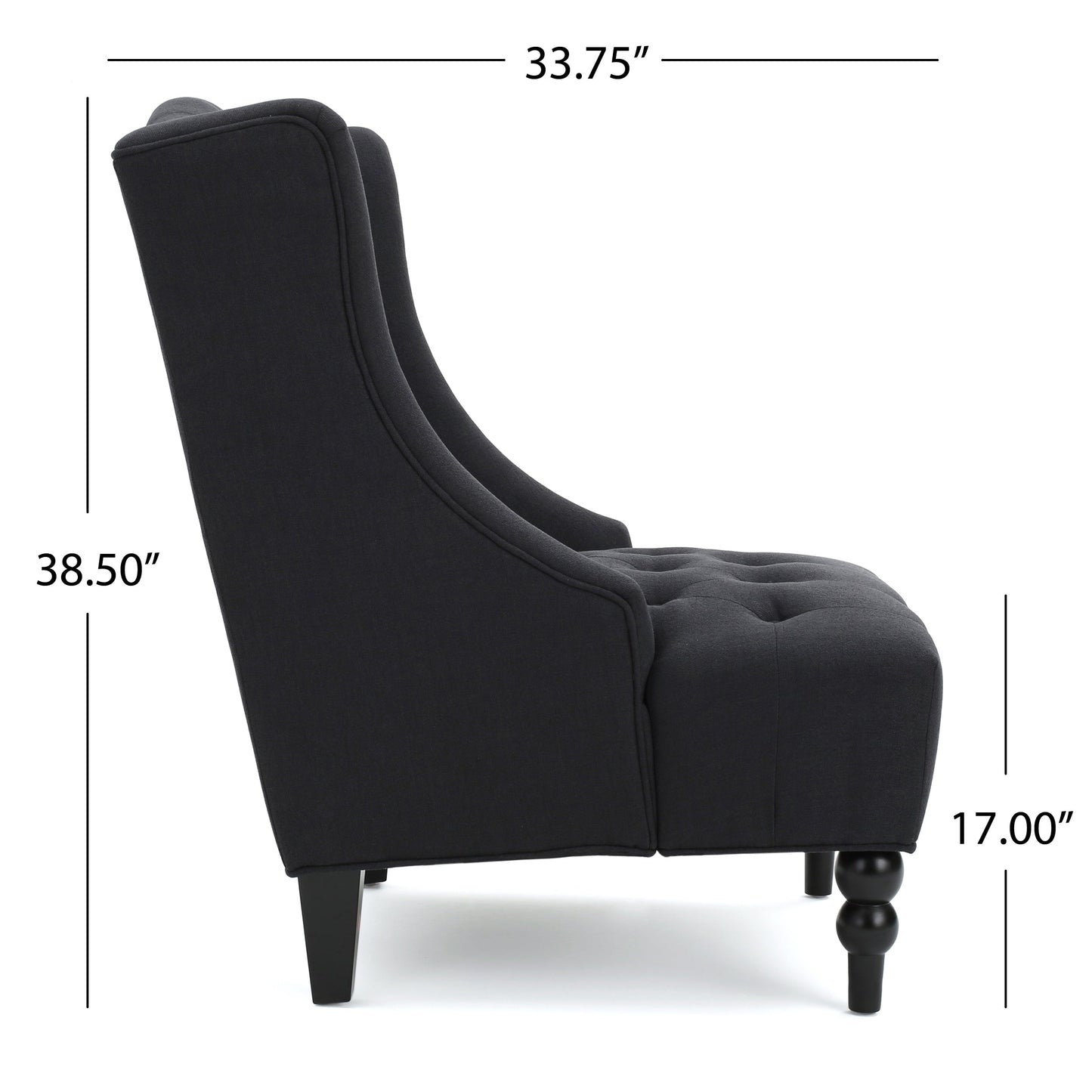 Dawned Upholstered Accent Chair with Button Tufting and Wing Back