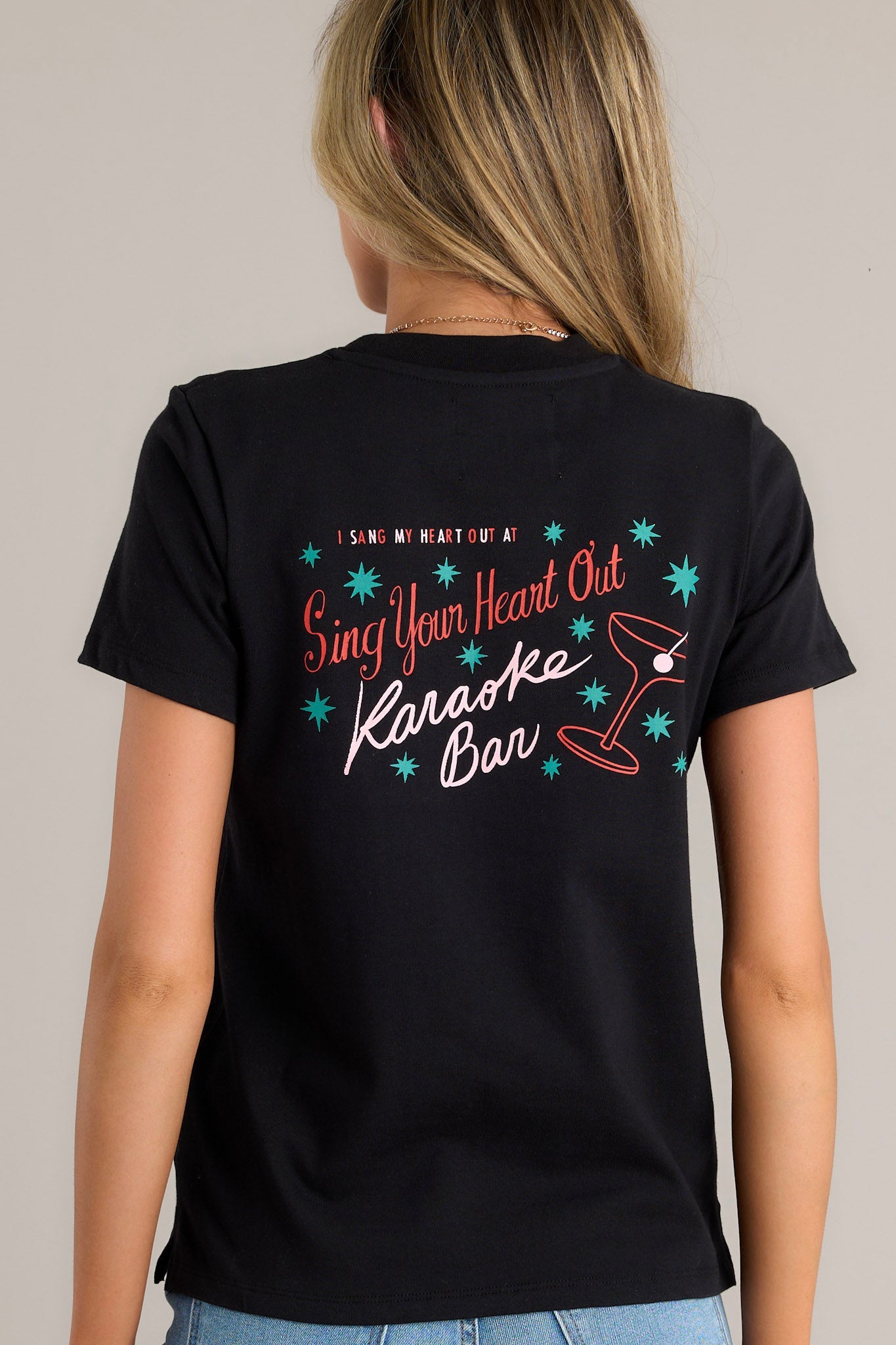 Sing Your Heart Out 100% Cotton True Black Retro Tee