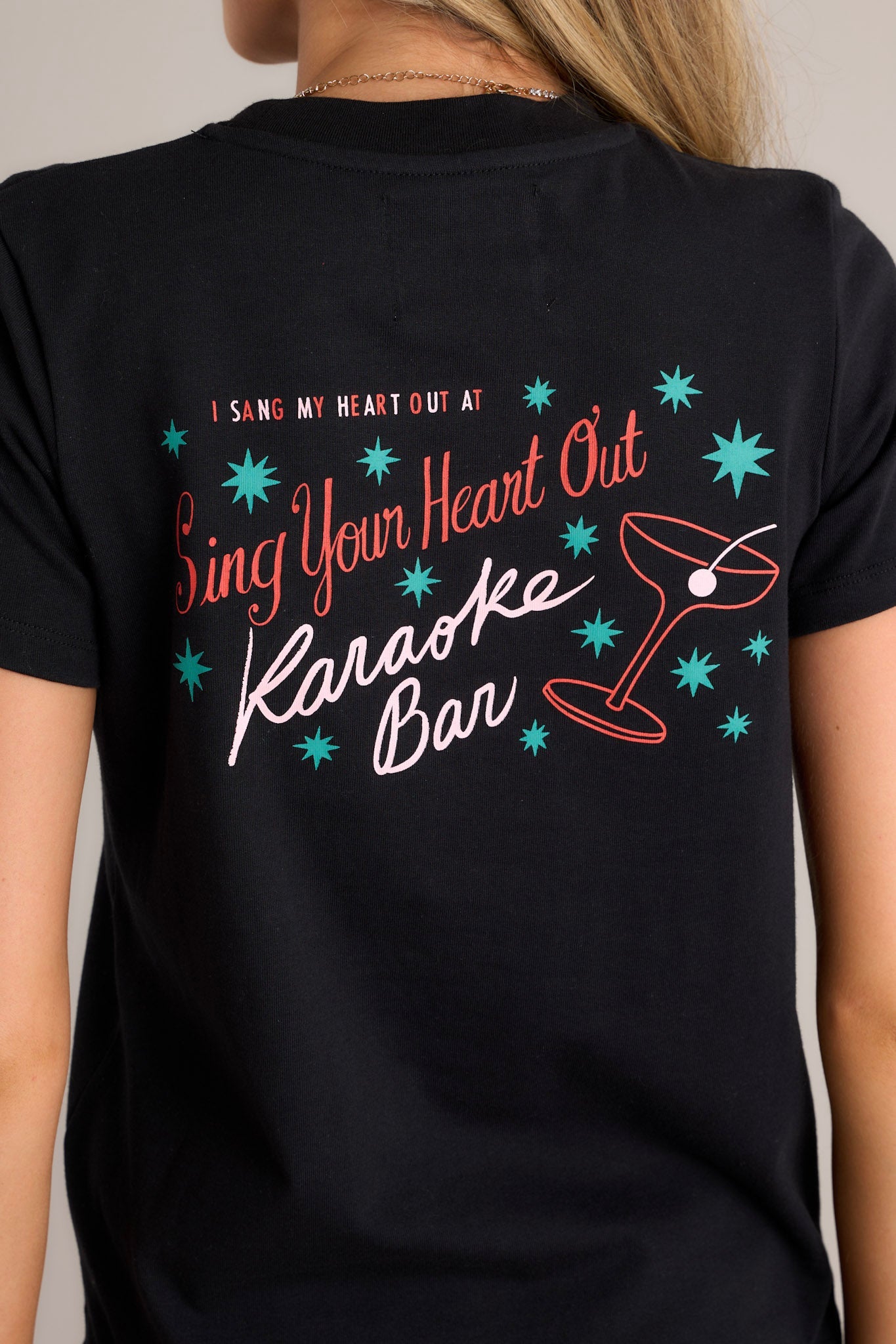 Sing Your Heart Out 100% Cotton True Black Retro Tee