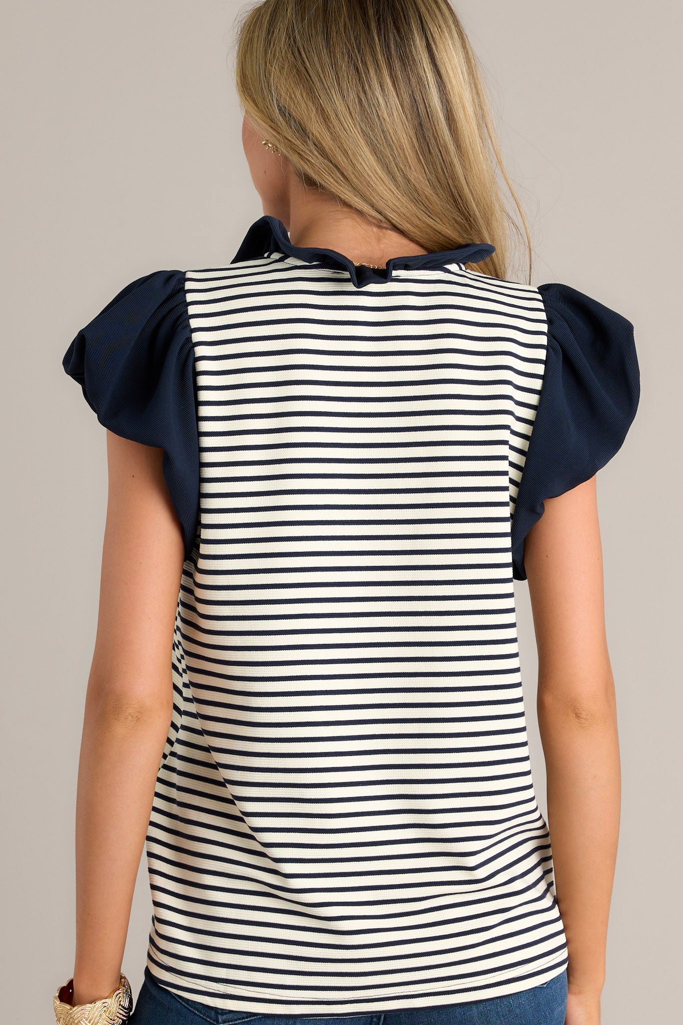 Terra Trellis Beige Stripe Blouse