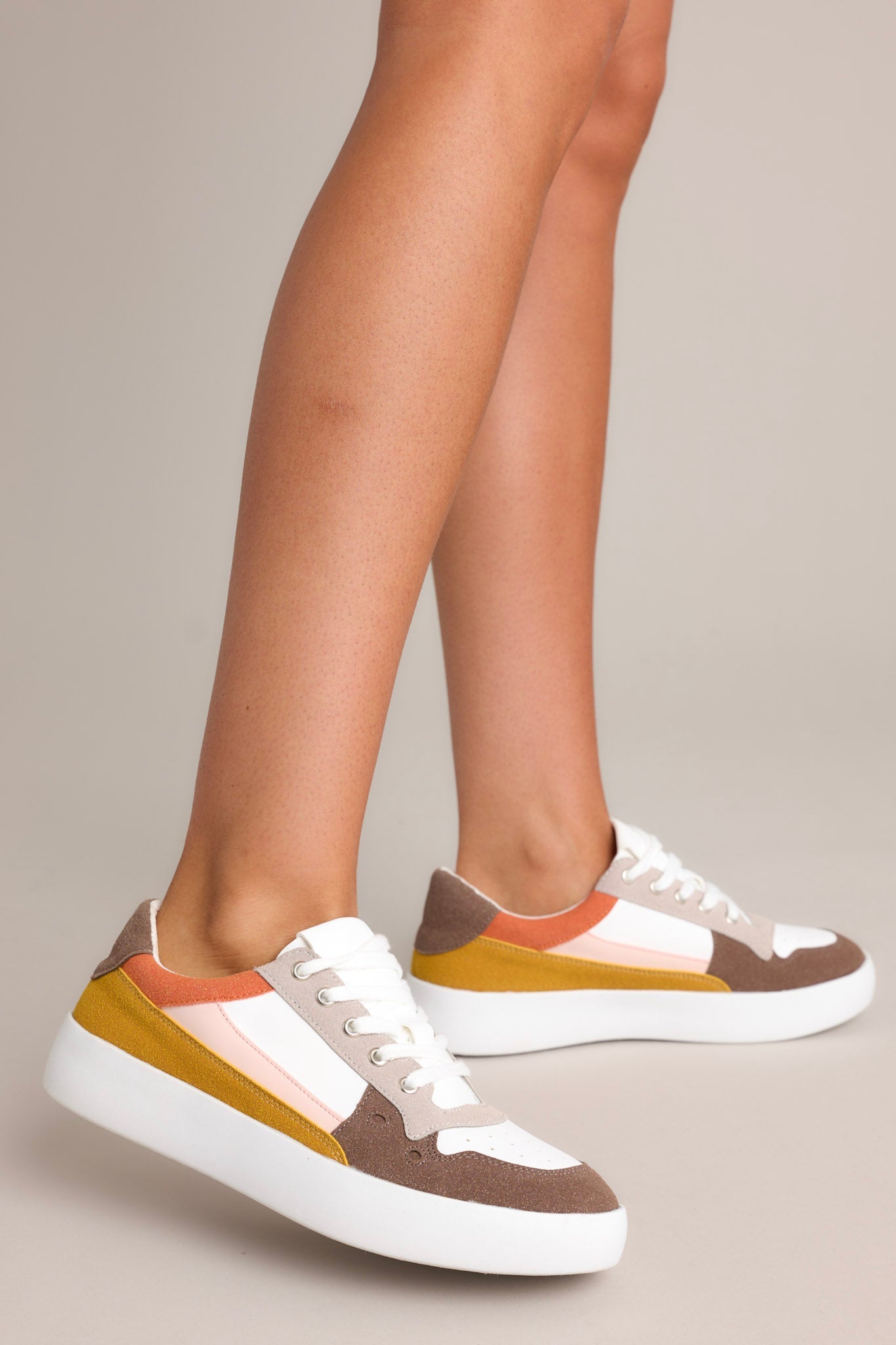 Perfect Pace Taupe Multi Platform Sneakers