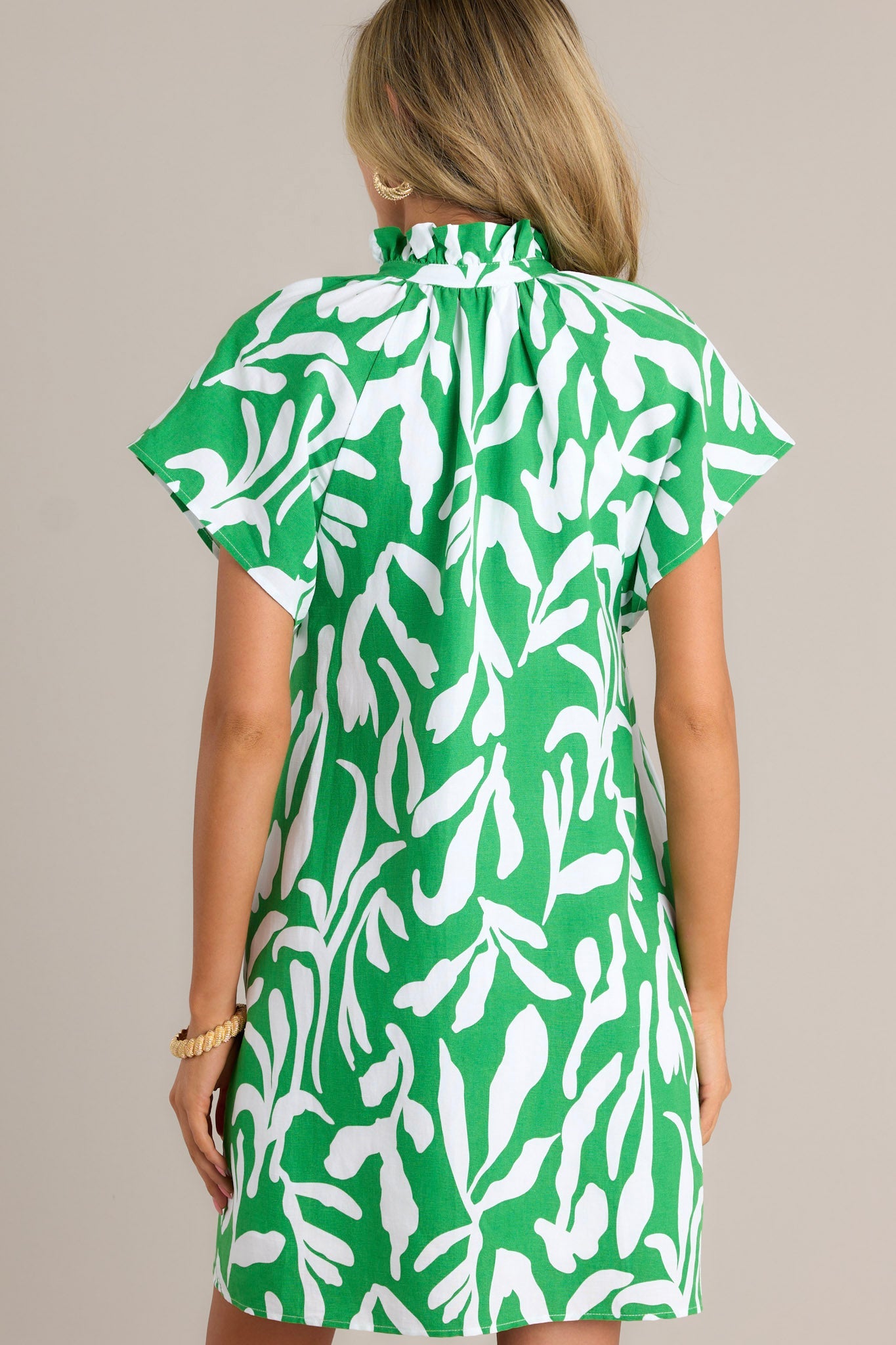 Time Of My Life Green Floral Short Sleeve Mini Dress (RESTOCK JULY)