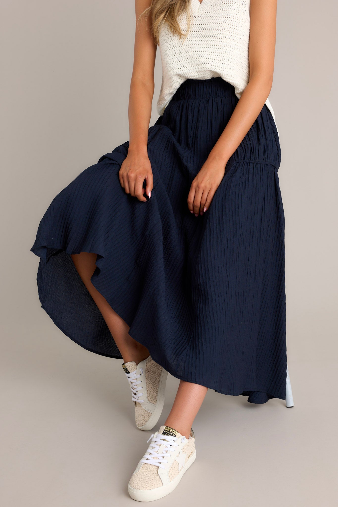 Infinite Allure Navy Maxi Skirt
