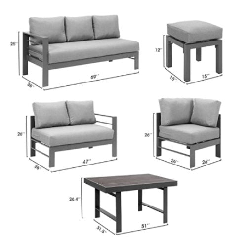 6-Pieces Outdoor Sofa Set