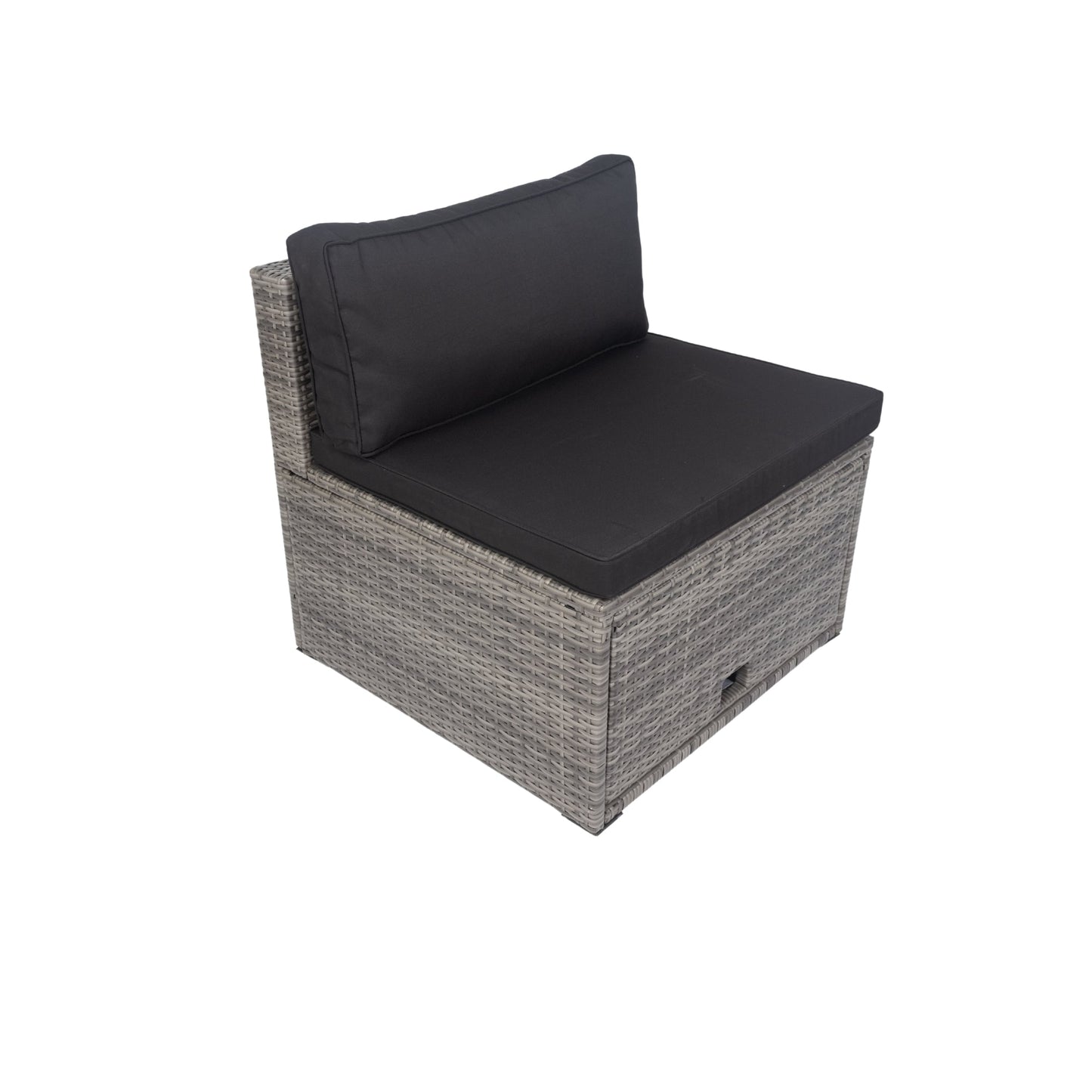 6 Pieces PE Rattan Outdoor Sectional Set with 3 Storage Under Seat and Cushion