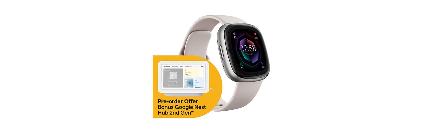 Fitbit Sense 2 (Lunar White/Platinum Aluminium) [2022]