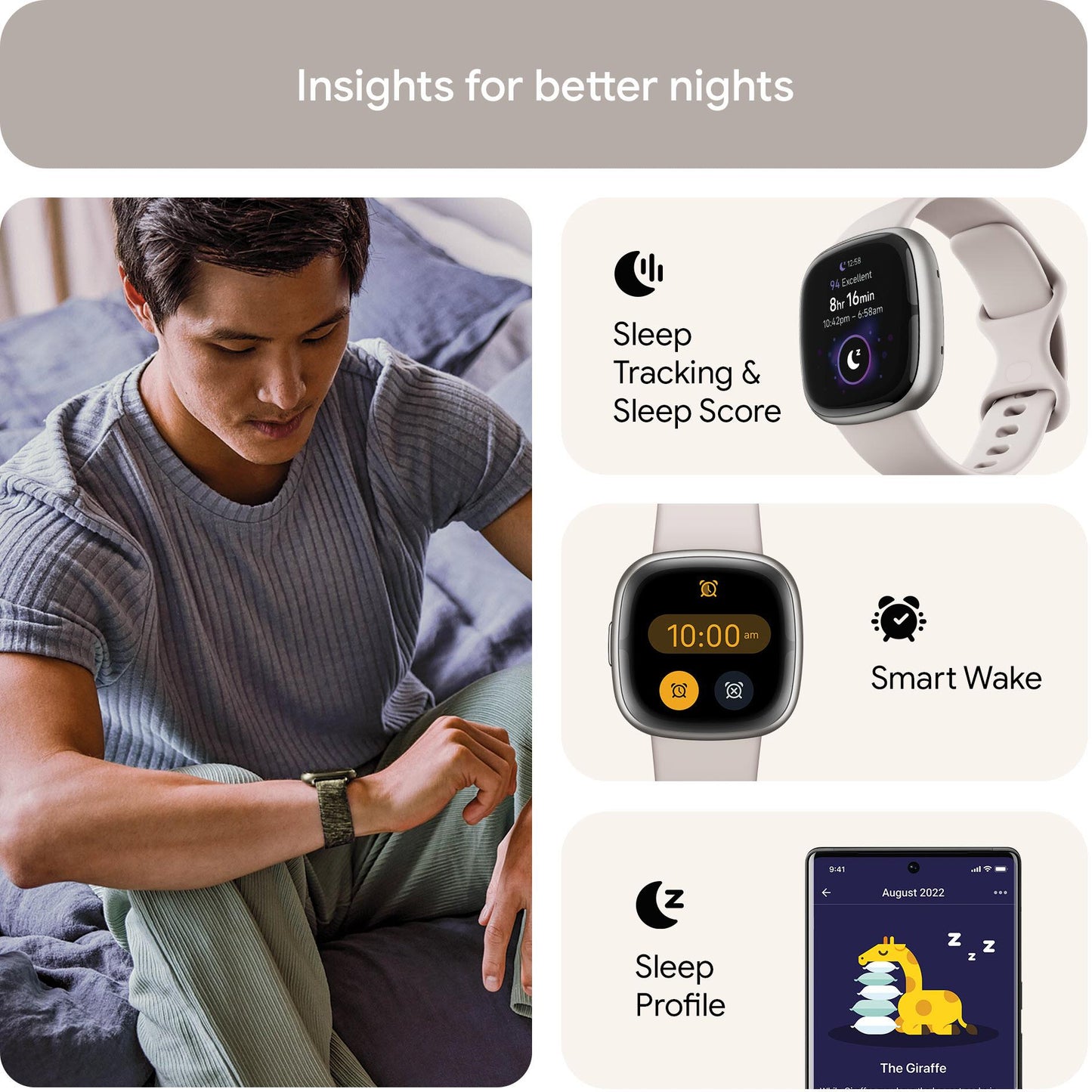 Fitbit Sense 2 (Lunar White/Platinum Aluminium) [2022]
