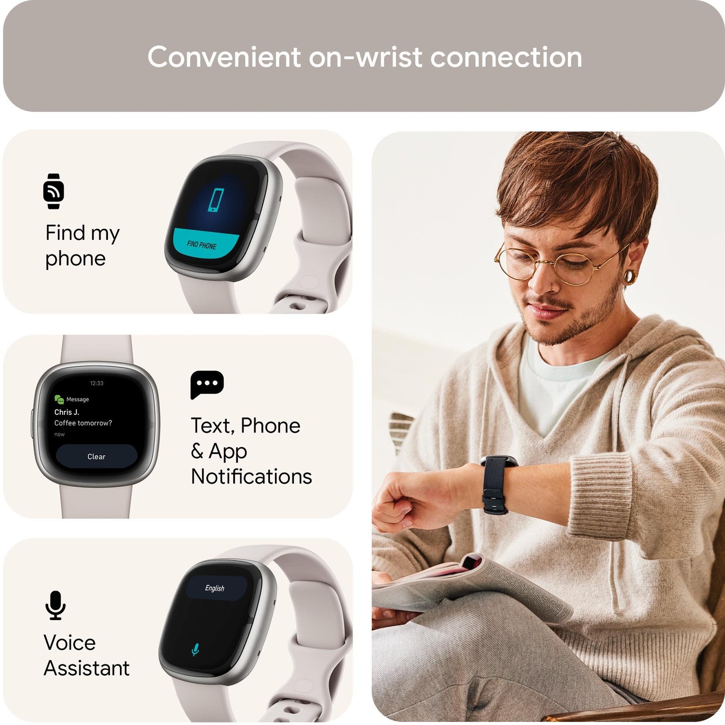 Fitbit Sense 2 (Lunar White/Platinum Aluminium) [2022]