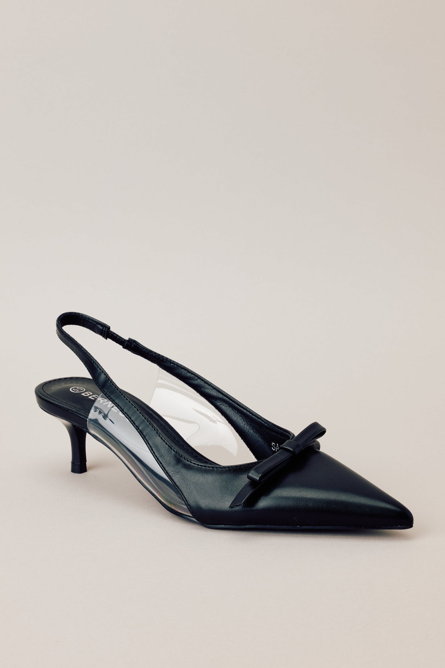 Regal Steps Black Slingback Kitten Heels