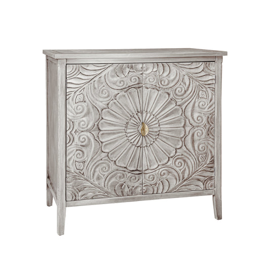 Accent Cabinet with 2 Doors and Gold Pattern Handle