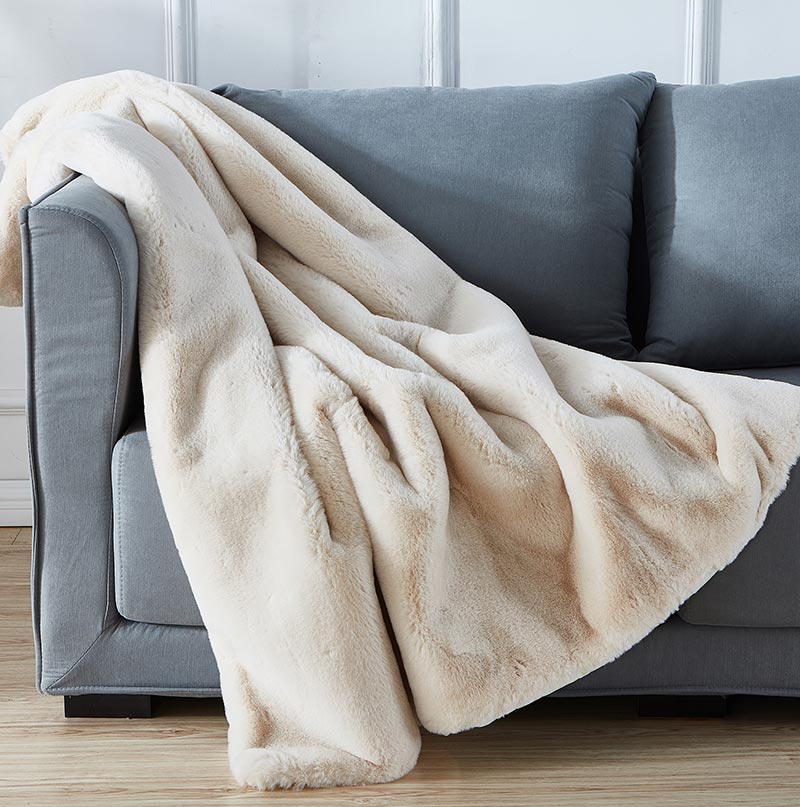 Velza Luxury Chinchilla Faux Fur Throw Blanket, 50" x 60"