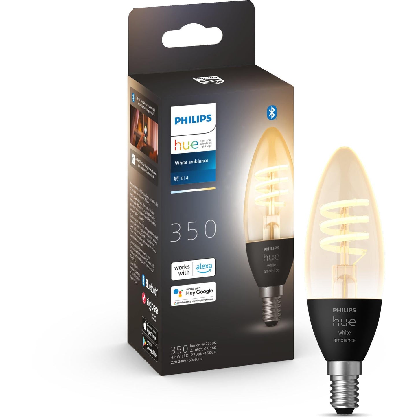 Philips Hue White Ambience Filament E14 Bluetooth Bulb