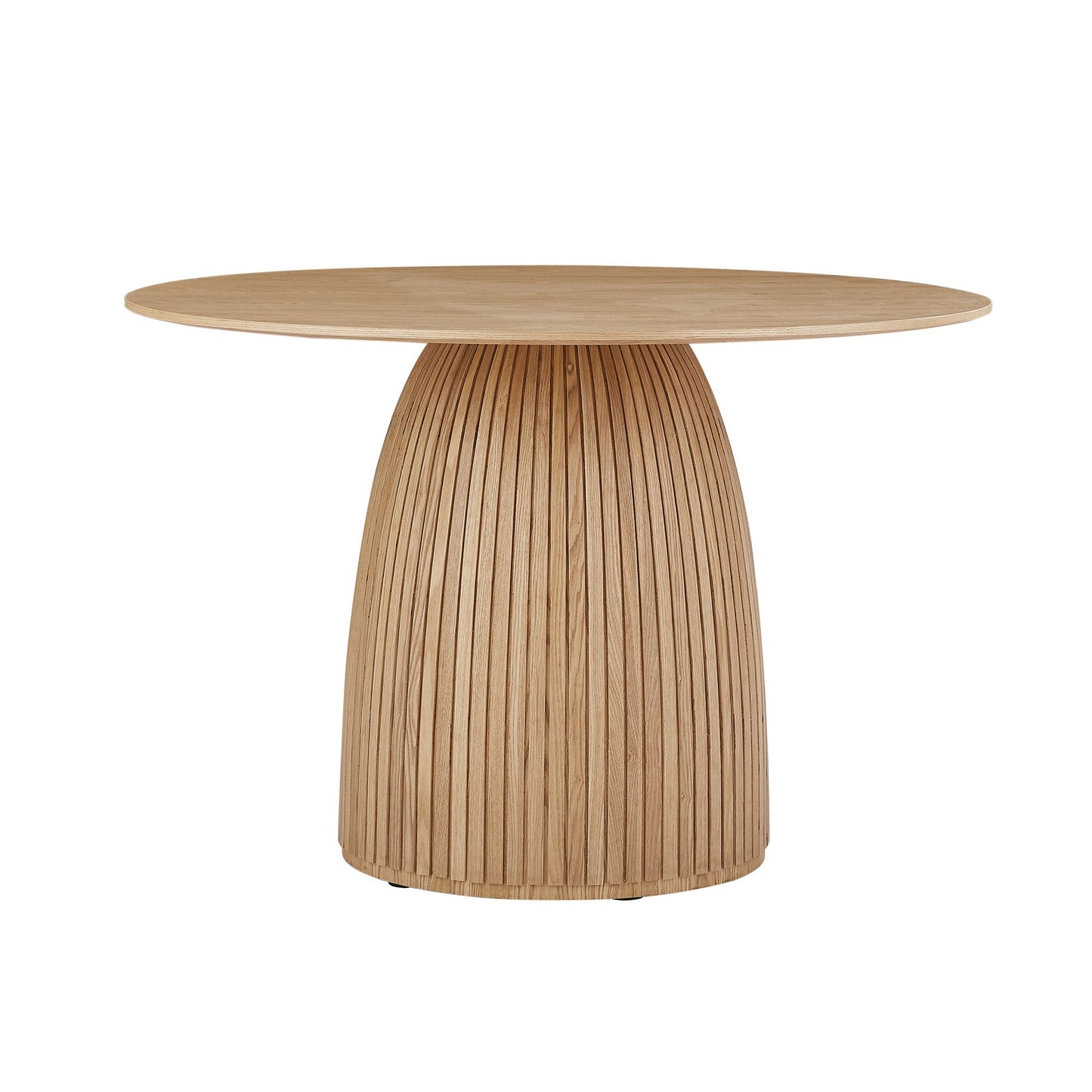 Circular Dining Table with Wood Base