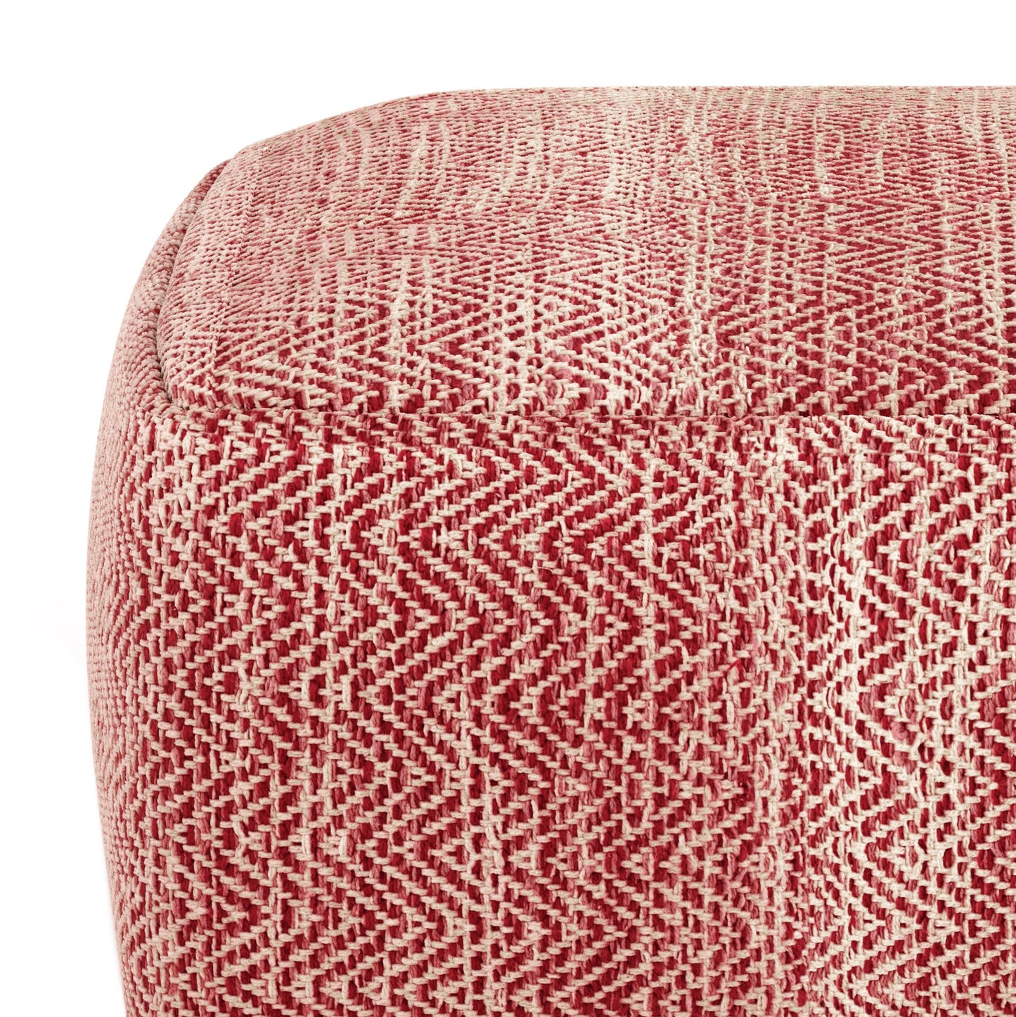 Spontaneity Hand-Woven Cotton Square Pouf