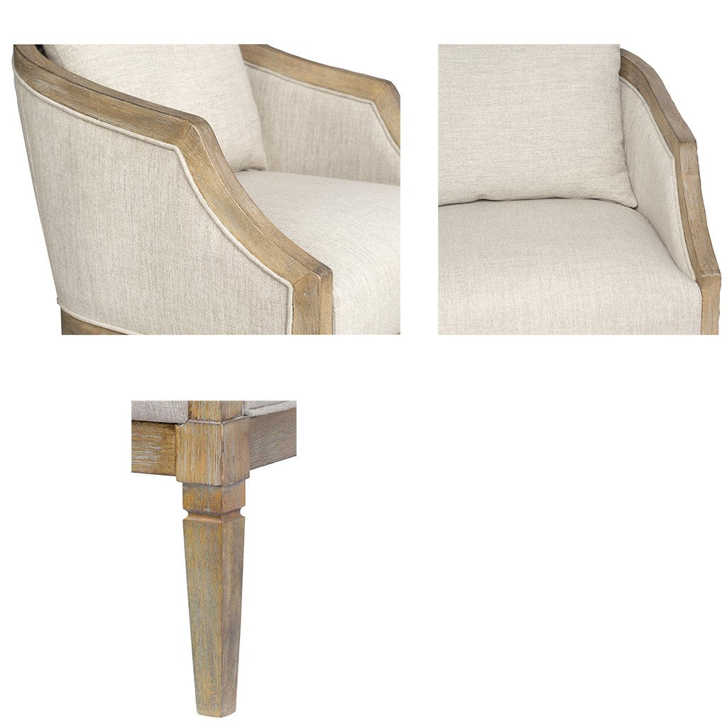 Upholstered Accent Chair with Removable Back Cushion and Recessed Arms