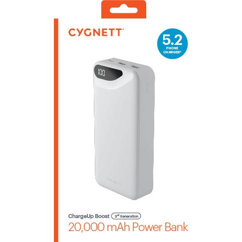 Cygnett ChargeUp Boost Gen3 20K Power Bank (White)